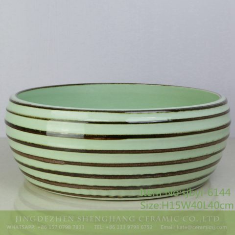 sjbyl-6144 Bean green coffee coil style ceramic basin daily use high-grade ceramic durable daily necessities
