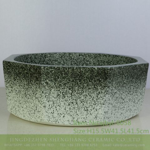 sjbyl-6158 Gradient ink point octagonal hand wash basin hand-painted daily high-end wash basin household washroombasin ceramicbasin