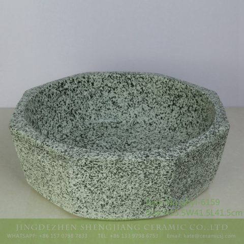 sjbyl-6159  household washroombasin ceramicbasin Coil ink point decorative pattern octagonal hand wash basin hand-painted daily high-end wash basin household