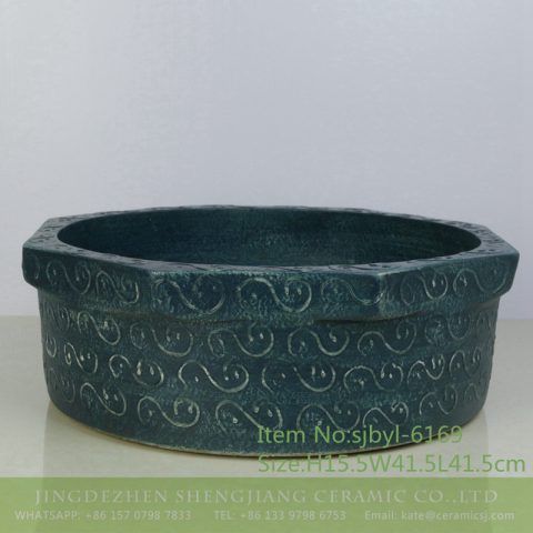 sjbyl-6169 Beautiful hand - painted Chinese style bajiao man totem daily high-end washbasin household ceramic basin bathroom