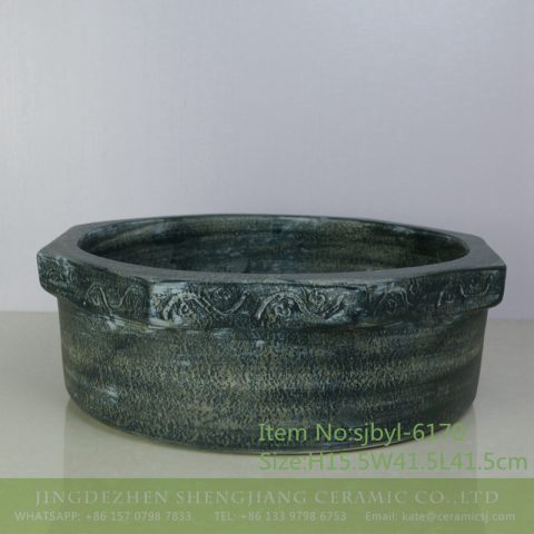sjbyl-6170 Ceramic basin washbasin high-grade household daily totem pattern made in jingdezhen