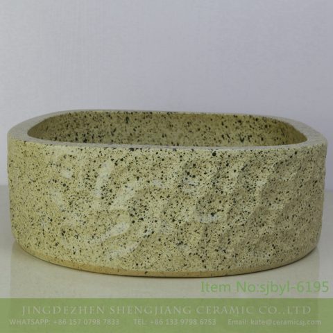 sjbyl-6195 Light color ink point simple but elegant design high quality ceramic basin wash basin beautiful high-grade hand-painted