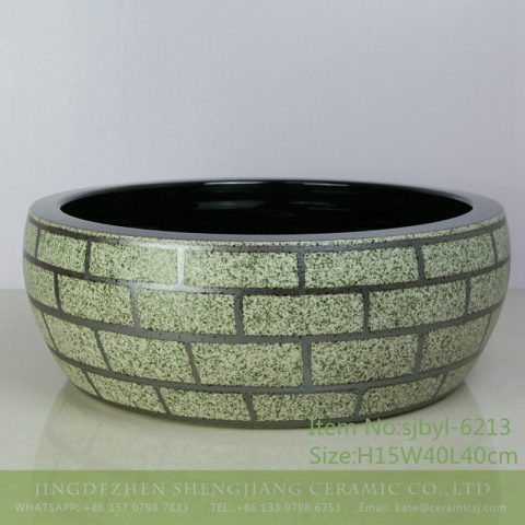 sjbyl-6213 Wash basin bathroom wash sink Chinese ceramic jingdezhen porcelain to do old teal stone brick grain