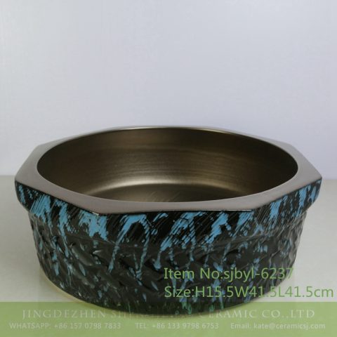 sjbyl-6237 Jingdezhen porcelain and ceramic basin octagonal inferior jinpu material wash basin daily washbasin bathroom balcony