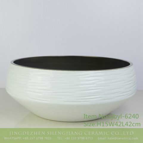 sjbyl-6240 Internal sub-gold exterior white jingdezhen porcelain basin wash basin daily washbasin bathroom balcony