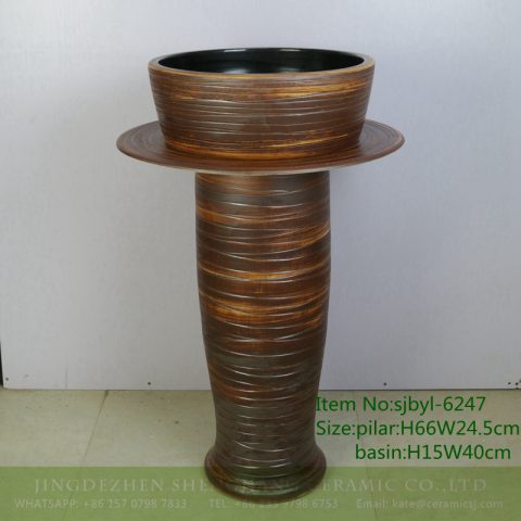 sjbyl-6247 Shengjiang Spiral fine line jingdezhen porcelain basin wash basin daily washbasin bathroom washsink washroombasin