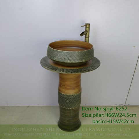 sjbyl-6252 Fine knife carving jingdezhen porcelain daily wash basin toilet bathroom ceramic basin wash basin