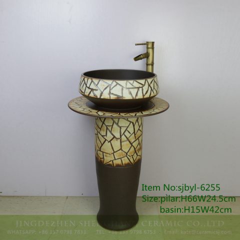 sjbyl-6255 Garden flower window jingdezhen porcelain daily wash basin toilet bathroom ceramic basin wash basin