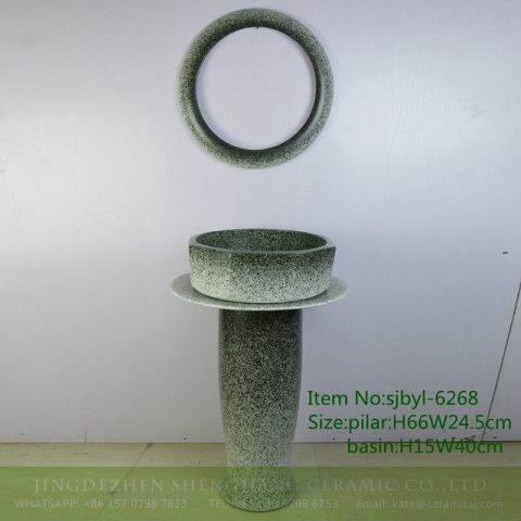 sjbyl-6268 Octagonal gradient ink point pattern jingdezhen porcelain daily wash basin toilet bathroom ceramic basin wash basin washbasin