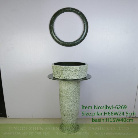 sjbyl-6269 Octagonal bluestone spot pattern jingdezhen porcelain daily wash basin toilet bathroom ceramic basin wash basin washbasin