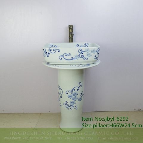 sjbyl-6292Pure and fresh simple elegant spring message high quality upscale durable toilet ceramic basin wash basin sink
