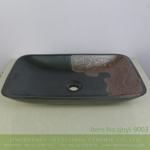 sjbyl-9003 Bronze archaize hand-wash basin sink high-quality porcelain high-grade durable toilet ceramic basin