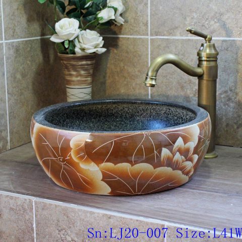 LJ20-007 Creative hand painting lotus leaf decorative wash basin