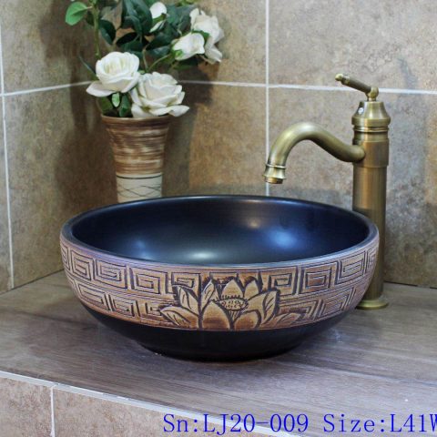 LJ20-009 Jingdezhen round creative decorative ceramic washbasin