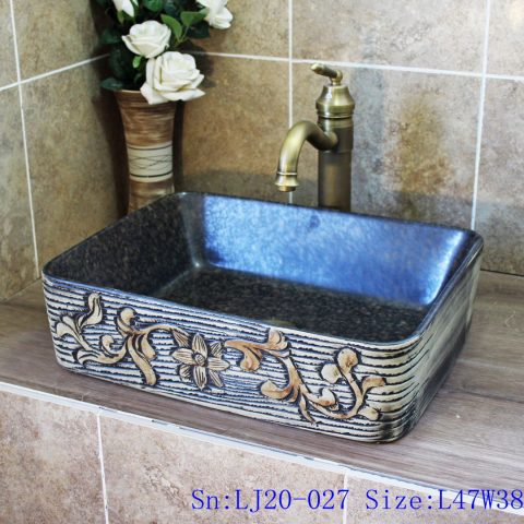 LJ20-027 Delicate hand-painted floral ceramic washbasin