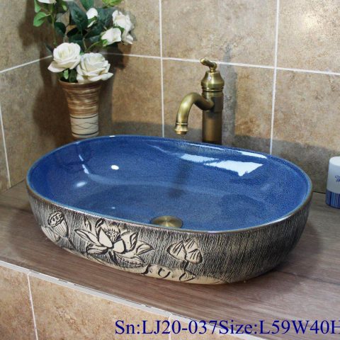 LJ20-037 Creative hand-painted lotus wax gourd shaped washbasin