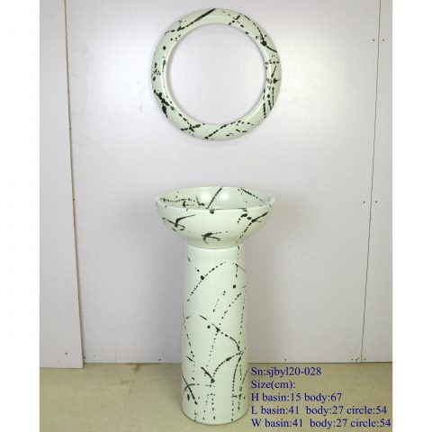 sjby120-028 Hand - drawn ink pattern wash basin