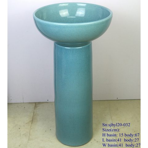 sjby120-032 Jingdezhen handmade blue pattern washbasin