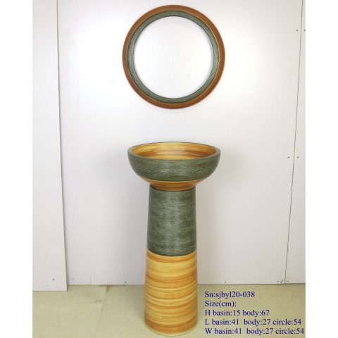sjby120-038 Jingdezhen hand-carved ancient color rock fine line pattern wash basin