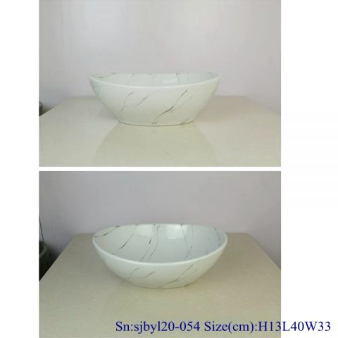 sjby120-054 Jingdezhen snow-white granite design washbasin