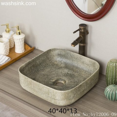 byl2006-09 Shengjiang creative matte glaze irregular pattern square washbasin