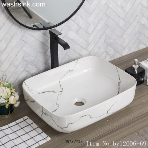 byl2006-69 Shengjiang grey crack pattern ceramic square washbasin