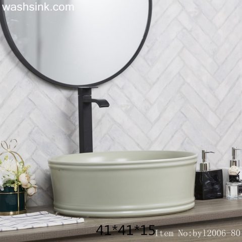 byl2006-80 Jingdezhen creative solid color round washbasin with ring