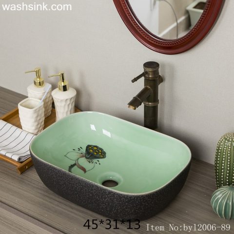 byl2006-89 Jingdezhen ceramic washbasin with lotus decoration