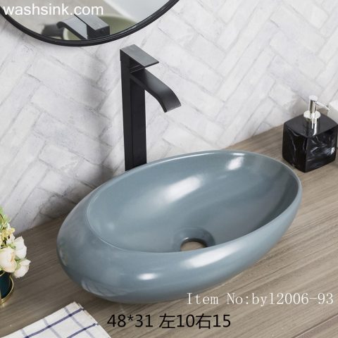 byl2006-93 Jingdezhen exquisite matte blue creative ceramic washbasin