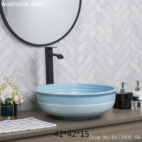 byl2006-98 Jingdezhen glazed pure color creative pattern ceramic washbasin