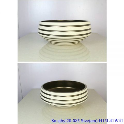 sjby120-085 Jingdezhen hand painted sub gold ring road pattern washbasin