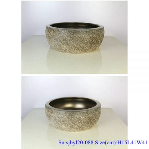 sjby120-088 Jingdezhen hand-painted sub gold mink pattern washbasin