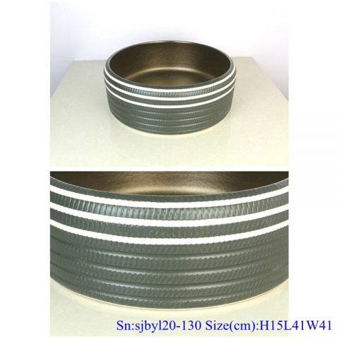 sjby120-130 Jingdezhen metal spring pattern ceramic washbasin