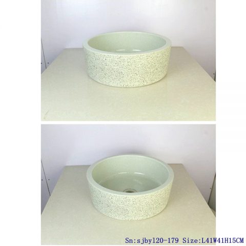 sjby120-179 Jingdezhen ink dot chrysanthemum pattern washbasin