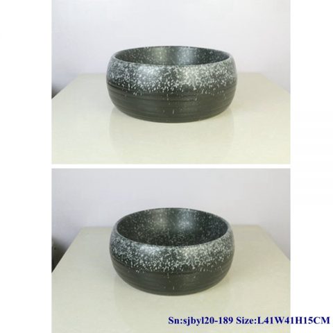 sjby120-189 Jingdezhen washbasin with falling snow pattern