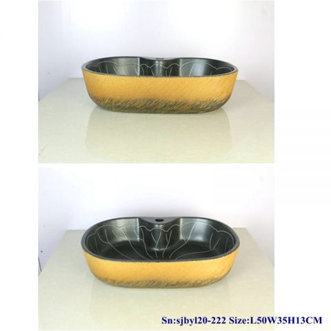 sjby120-222 Jingdezhen lotus plate pattern ceramic washbasin