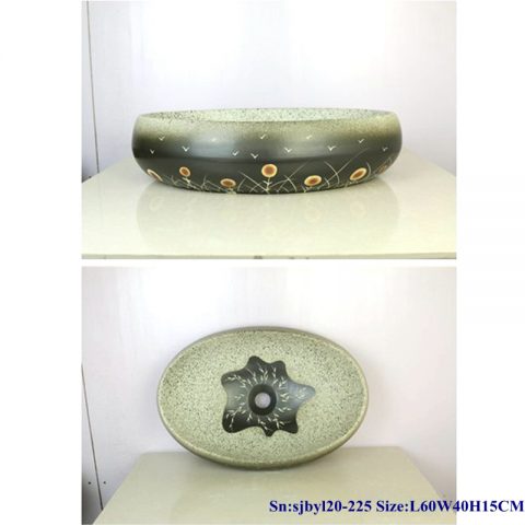 sjby120-225 Jingdezhen marine dandelion ceramic washbasin