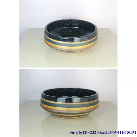 sjby120-232 Jingdezhen antique pattern ceramic washbasin