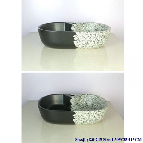 sjby120-245 Hand painted ceramic washbasin with day and night patterns