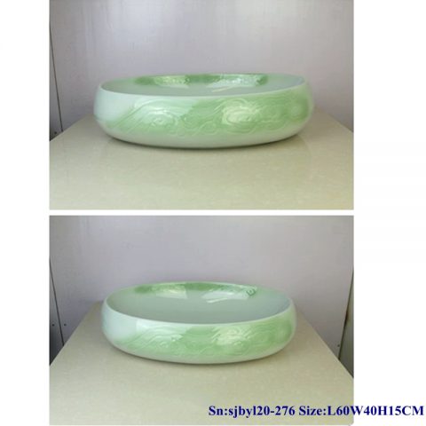 sjby120-276 Jingdezhen Hand painted Ceramic washbasin with jade cloud pattern